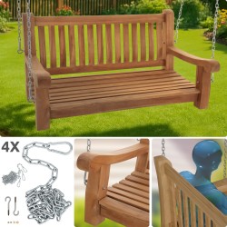 Banco colgante de teca Joyce de 120 cm