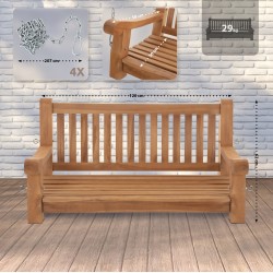 Banco colgante de teca Joyce de 120 cm