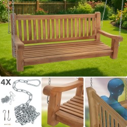 Banco colgante de teca Joyce de 150 cm