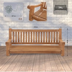 Banco colgante de teca Joyce de 150 cm