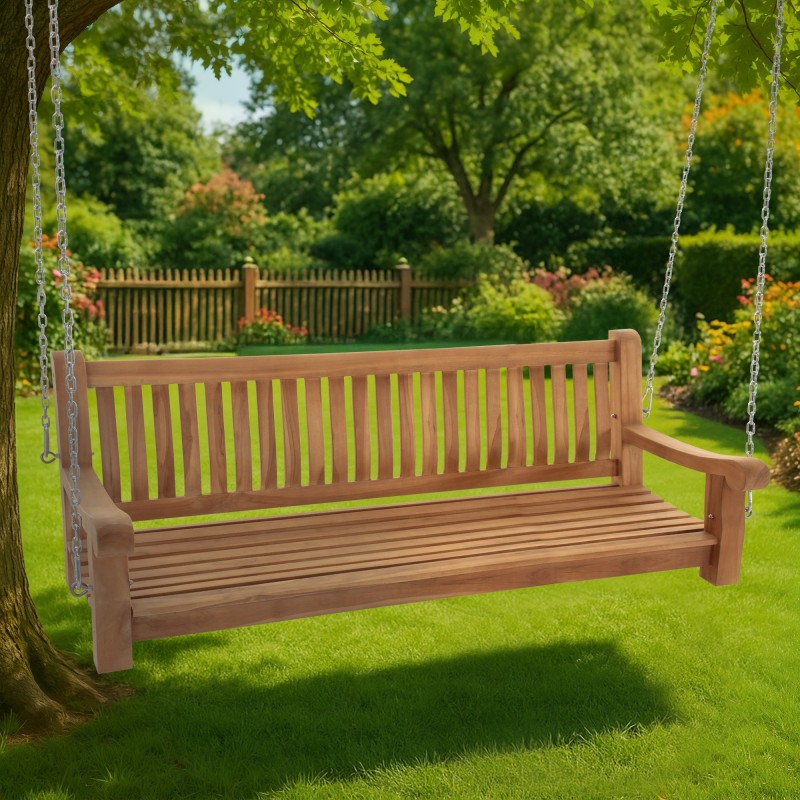 Banco colgante de teca Joyce de 180 cm