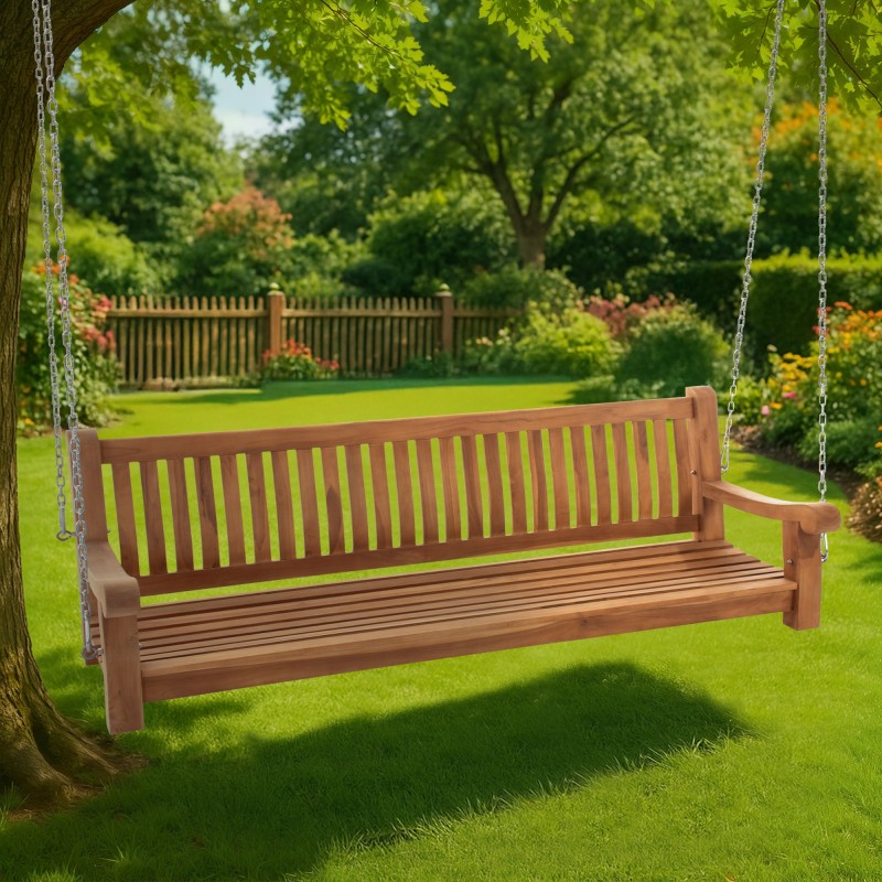 Banco colgante de teca Joyce de 200 cm