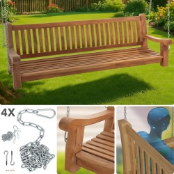 Banco colgante de teca Joyce de 200 cm