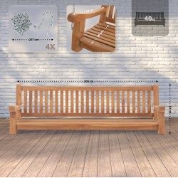Banco colgante de teca Joyce de 200 cm