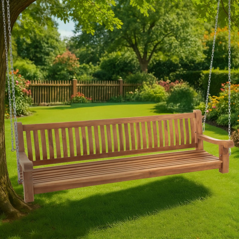 Banco colgante de teca Joyce de 220 cm