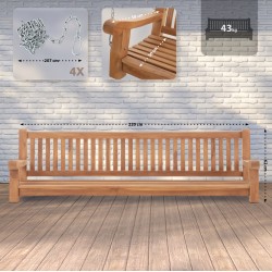 Banco colgante de teca Joyce de 220 cm