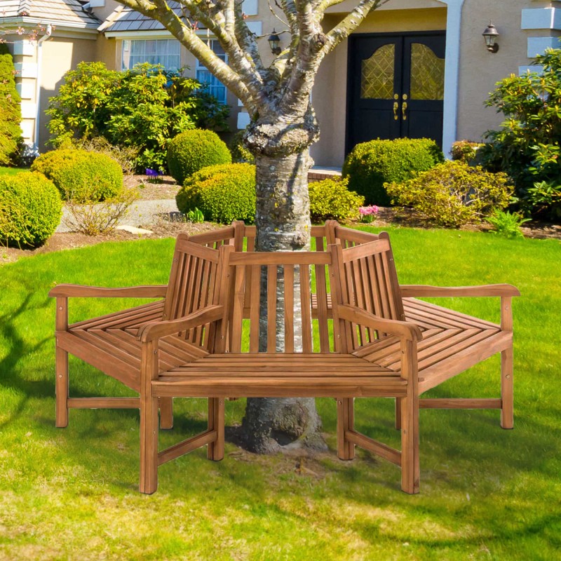 Banco Sonja con reposabrazos, 200 cm de teca