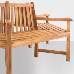 Banco Sonja con reposabrazos, 200 cm de teca