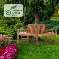 Banco Sonja con reposabrazos, 200 cm de teca