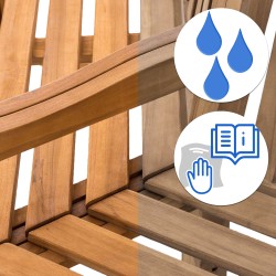 Banco Sonja con reposabrazos, 250 cm de teca