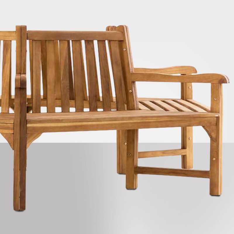 Banco Sonja con reposabrazos, 250 cm de teca