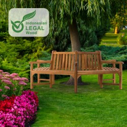 Banco Sonja con reposabrazos, 250 cm de teca