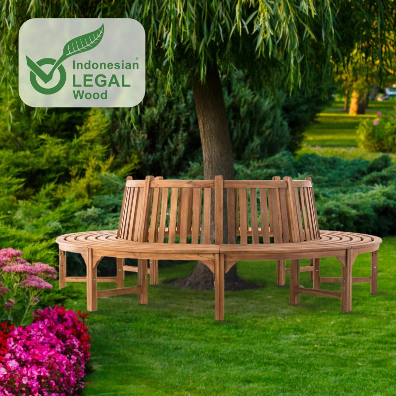 Banco de madera Novum, de aproximadamente 250 cm de teca