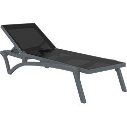 chaise longue gris oscuro del Pacífico