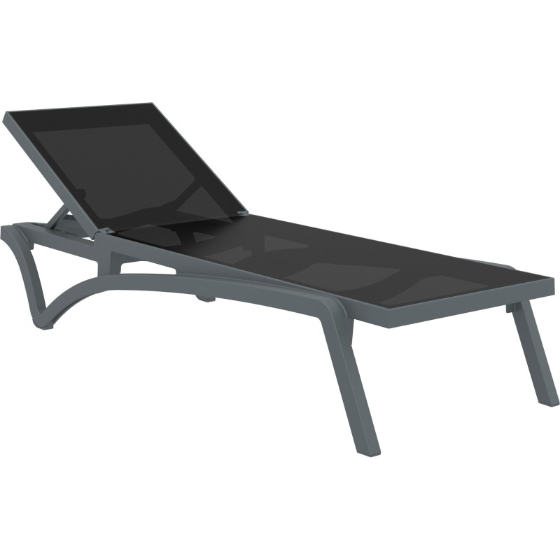 chaise longue gris oscuro del Pacífico