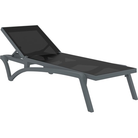 chaise longue gris oscuro del Pacífico