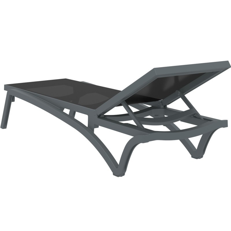 chaise longue gris oscuro del Pacífico
