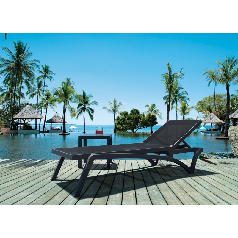 chaise longue gris oscuro del Pacífico