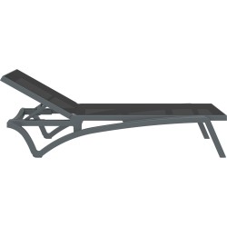 chaise longue gris oscuro del Pacífico