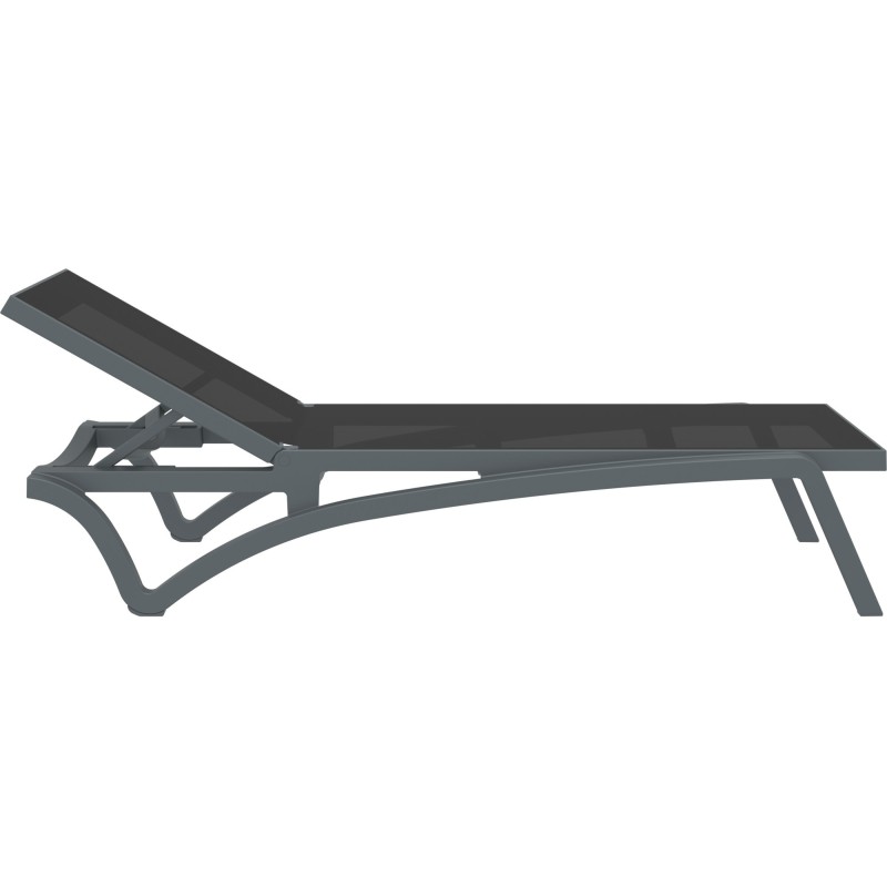 chaise longue gris oscuro del Pacífico