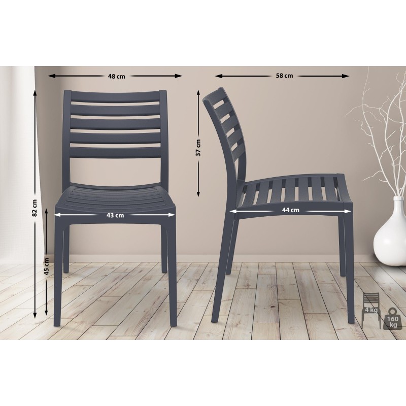 Silla Ares gris oscuro