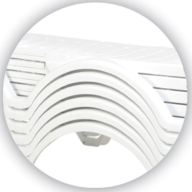 Juego de 10 tumbonas blancas aguamarina