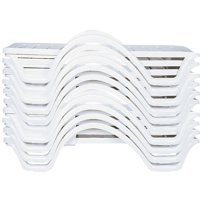 Juego de 10 tumbonas blancas Havana