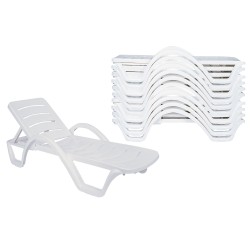 Juego de 10 tumbonas blancas Havana