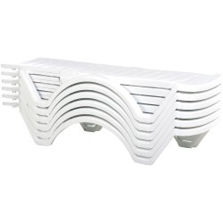 Juego de 4 tumbonas blancas aguamarina