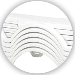 Juego de 4 tumbonas blancas aguamarina