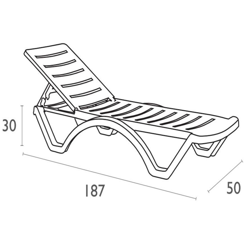 Juego de 4 tumbonas blancas aguamarina