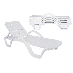 Juego de 4 tumbonas blancas Havana