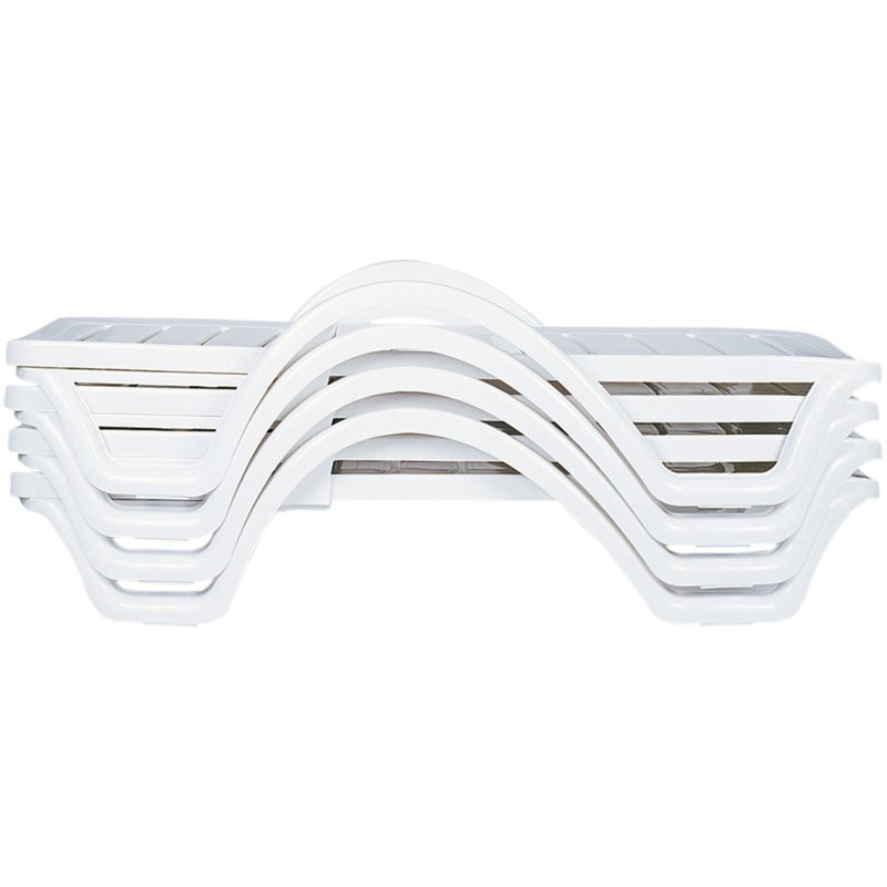 Juego de 4 tumbonas blancas Havana