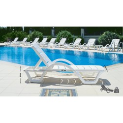 Juego de 4 tumbonas blancas Havana