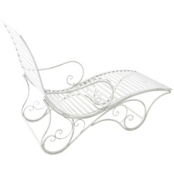 Chaise longue de jardín blanca antigua de Amiens