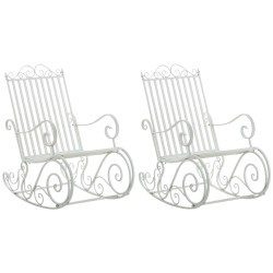 Juego de 2 mecedoras blancas Smilla