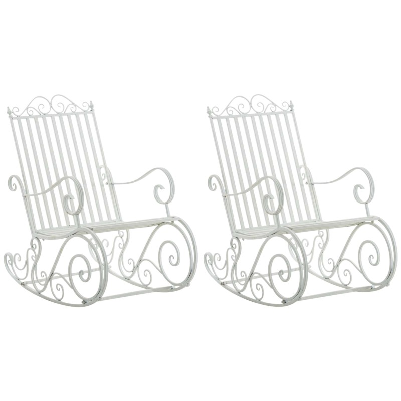 Juego de 2 mecedoras blancas Smilla