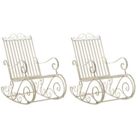 Juego de 2 mecedoras Smilla, color crema antiguo