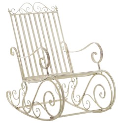 Juego de 2 mecedoras Smilla, color crema antiguo