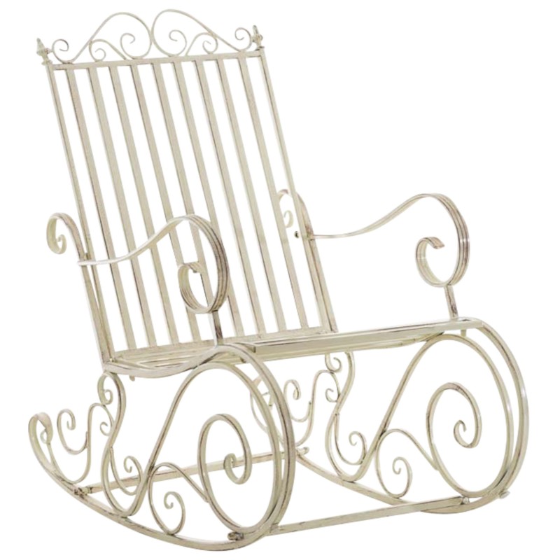 Juego de 2 mecedoras Smilla, color crema antiguo