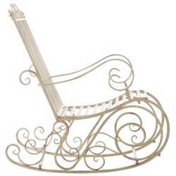 Juego de 2 mecedoras Smilla, color crema antiguo