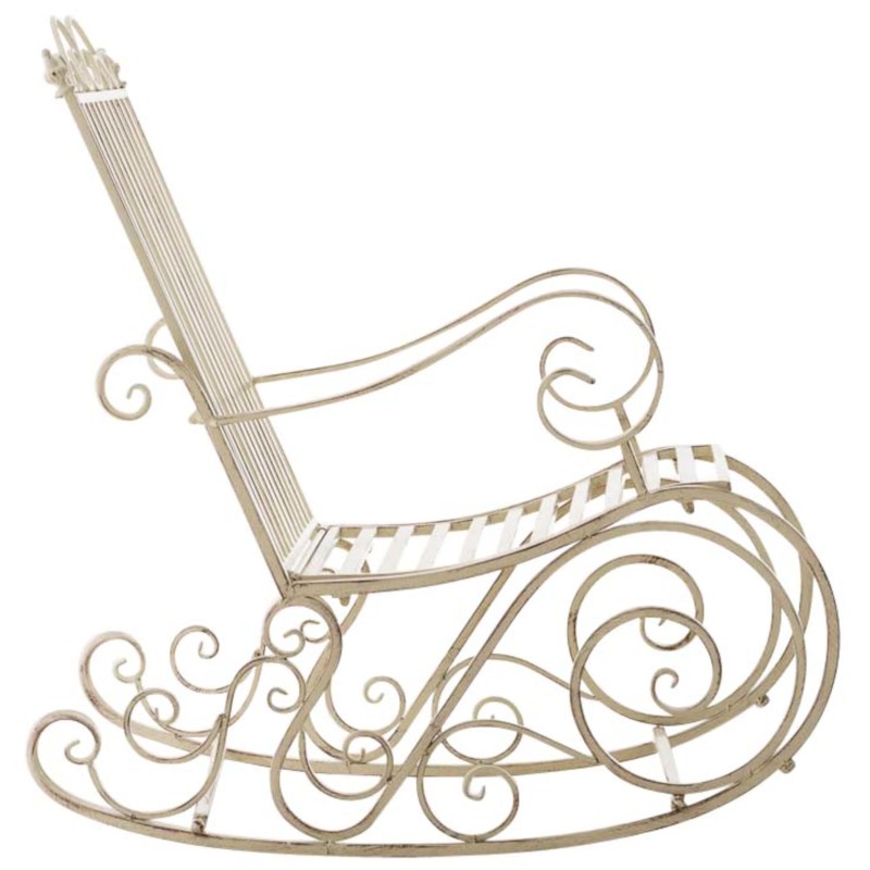 Juego de 2 mecedoras Smilla, color crema antiguo