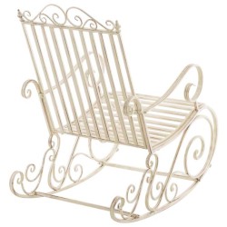 Juego de 2 mecedoras Smilla, color crema antiguo