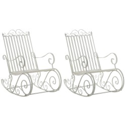 Juego de 2 mecedoras Smilla blancas antiguas