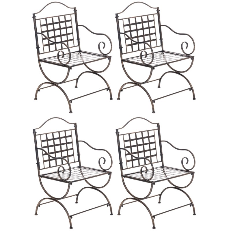 Juego de 4 sillas Lotta de bronce