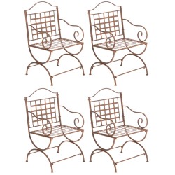 Juego de 4 sillas Lotta, color marrón antiguo