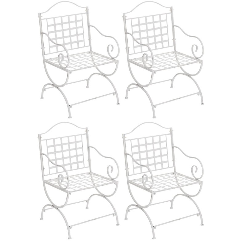 Juego de 4 sillas Lotta en blanco antiguo