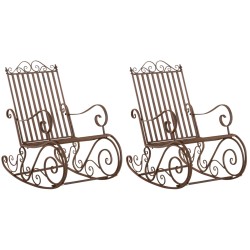 Juego de 2 mecedoras Smilla marrones