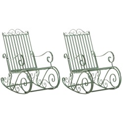 Juego de 2 mecedoras Smilla en verde antiguo