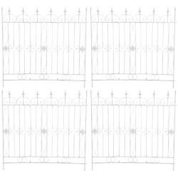 Juego de 4 vallas de jardín para acelgas blancas antiguas